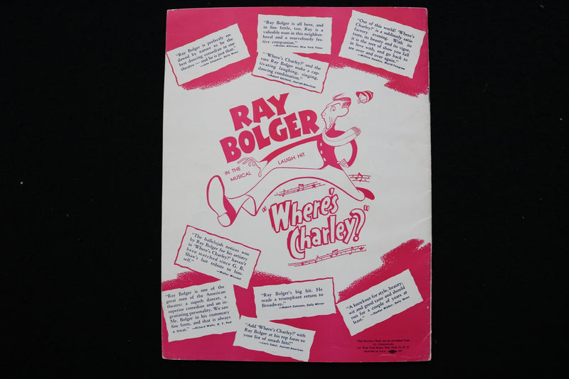 1950'S WHERE'S CHARLEY? PROGRAM - RAY BOLGER INSCRIBED - K 2825