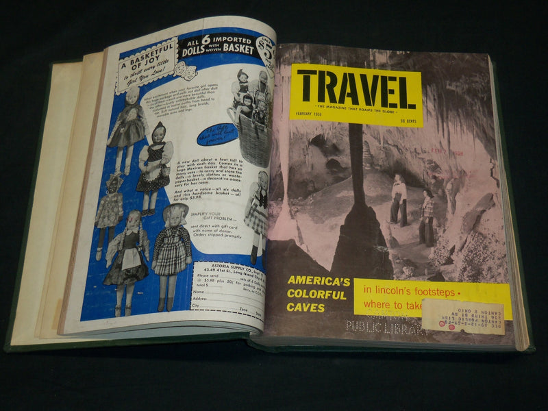 1958 JANUARY-DECEMBER TRAVEL MAGAZINE BOUND VOLUME - GREAT COVERS - KD 6000