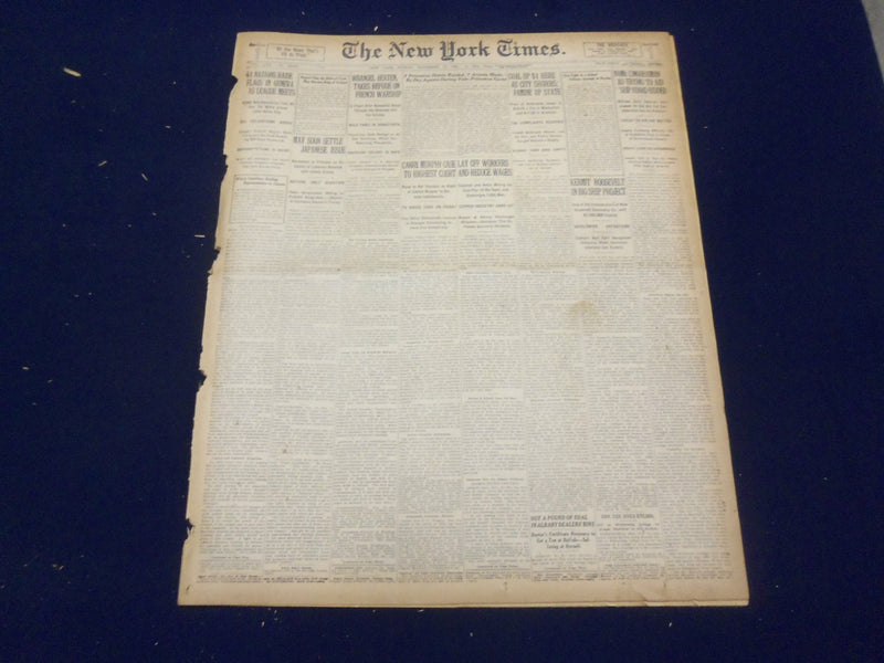 1920 NOVEMBER 14 NEW YORK TIMES - KERMIT ROOSEVELT IN SHIP PROJECT - NT 8454