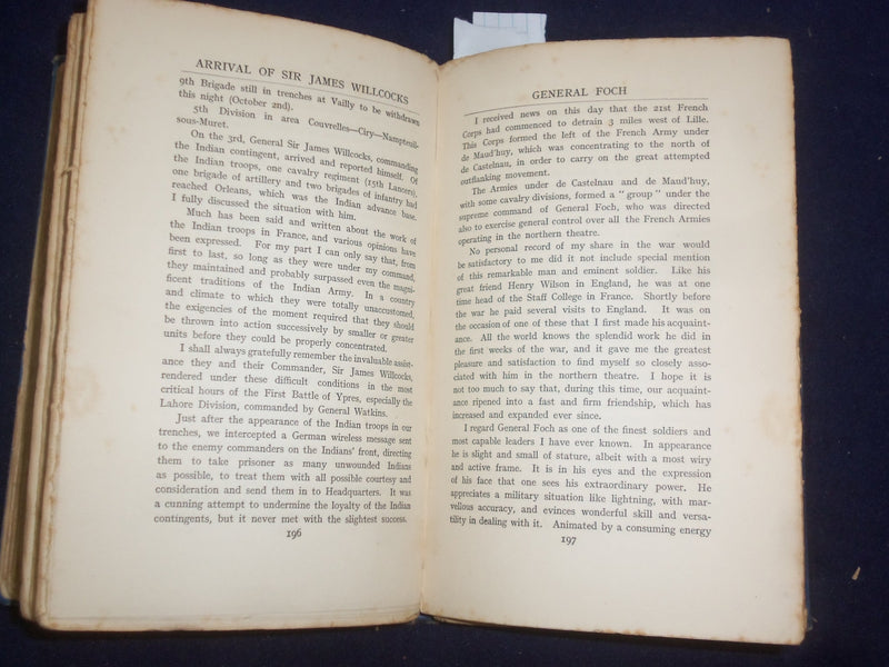 1914 FIELD-MARSHAL VISCOUNT FRENCH OF YPRES HARDCOVER BOOK WITH MAPS - KD 9092
