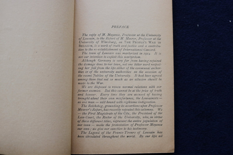 1928 THE LEGEND OF THE FRANCS-TIREURS OF LOUVAIN BY MAYENCE - SOFTCOVER - K 1551