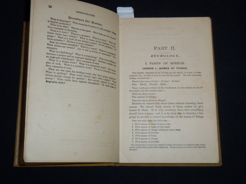 1888 FIRST LINES OF ENGLISH GRAMMAR BOOK BY GOOLD BROWN - KD 4814I