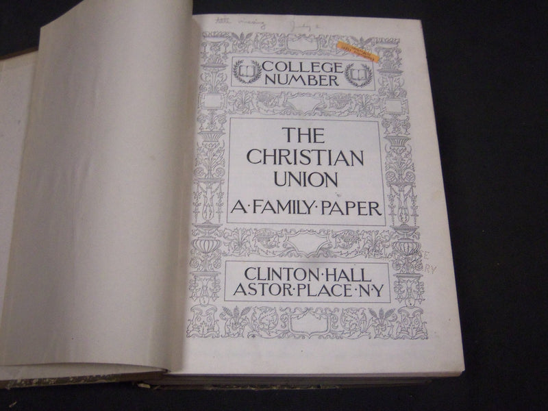 1892 THE CHRISTIAN UNION MAGAZINE 2 BOUND VOLUMES - NICE ILLUS & ADS - R 635