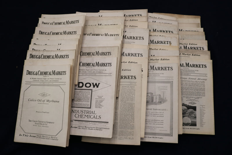 1926 DRUG & CHEMICAL MARKETS WEEKLY MAGAZINE - LOT OF 50 - O 3631