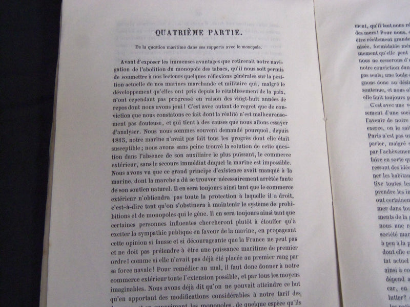 1846 DE LA QUESTION DU TABAC BOOK BY EUGENE LARRIEU - FRENCH - DEUXIEME - J 4637