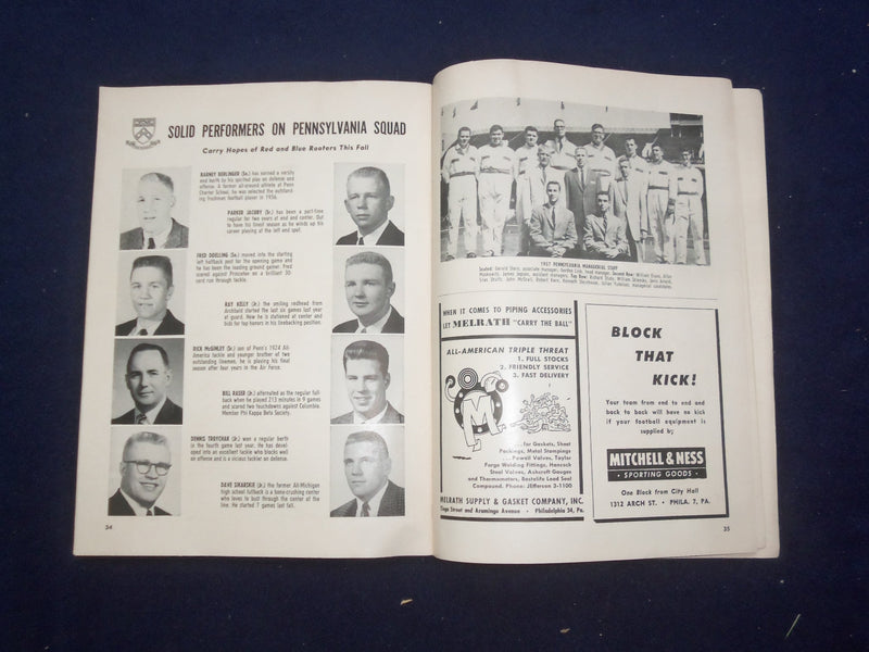 1957 OCTOBER 26 NAVY VS. PENNSYLVANIA FOOTBALL PROGRAM - NICE PHOTOS - J 9455