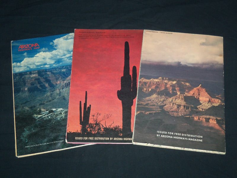 1973-1987 ARIZONA ROAD MAP LOT OF 3 ISSUES - SOFTCOVER - J 8586