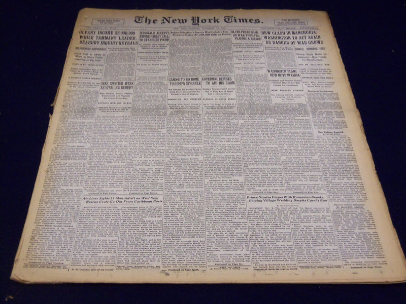 1931 NOV 10 NEW YORK TIMES - GANDHI TO GO HOME TO RENEW STRUGGLE - NT 2192