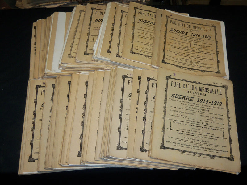 1914-1919 PUBLICATION MENSUELLE ILLUSTREE GUERRE MAGAZINE LOT OF 93 - O 2752