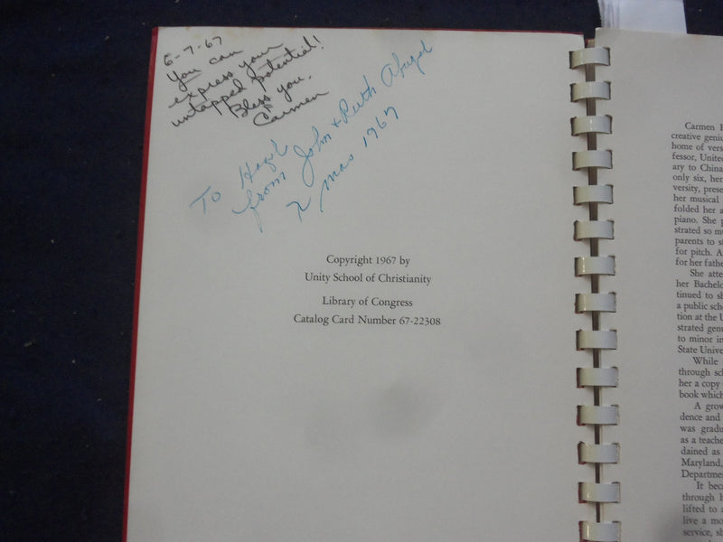 1967 SAY AND SING YOUR WAY TO SUCCESSFUL LIVING - INSCRIBED BY CARMEN - J 9797