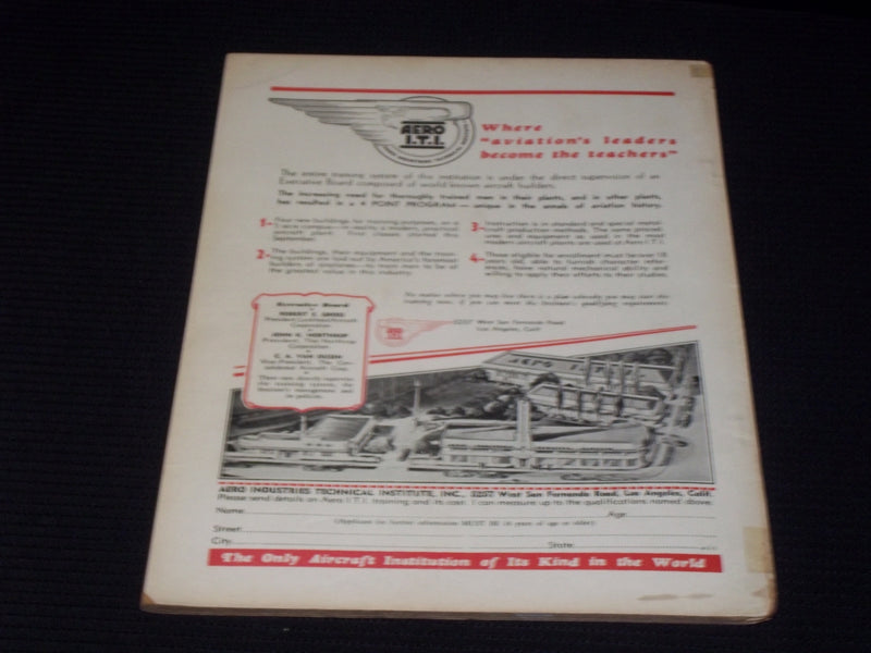 1937 OCTOBER AIR TRAILS MAGAZINE - THE MAINLINER COVER - E 7043