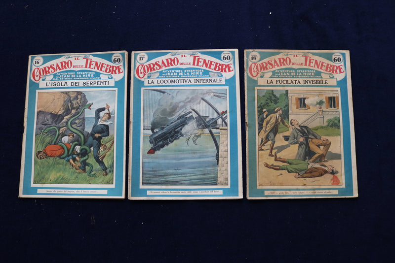 1920'S IL CORSARO DELLE TENEBRE MAGAZINES - LOT OF 39 OF 40 - ITALIAN - O 3546