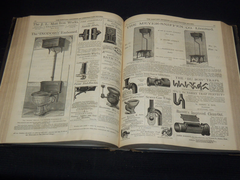 1886-1887 SANITARY ENGINEER CONSTRUCTION RECORD BOUND VOLUME 15 & 16 - KD 3351B