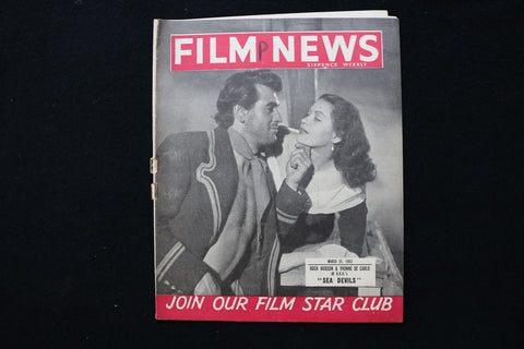 1953 MARCH 21 FILM NEWS MAGAZINE - ROCK HUDSON - YVONNE DE CARLO COVER - E 25232
