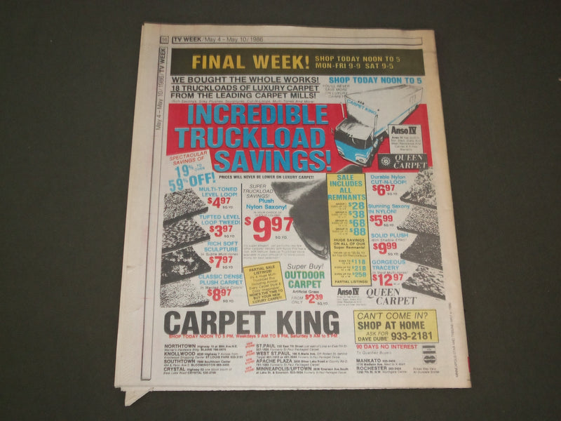 1986 MAY 4-10 MINNEAPOLIS STAR AND TRIBUNE MAGAZINE - PATRICK SWAYZE - SP 9786
