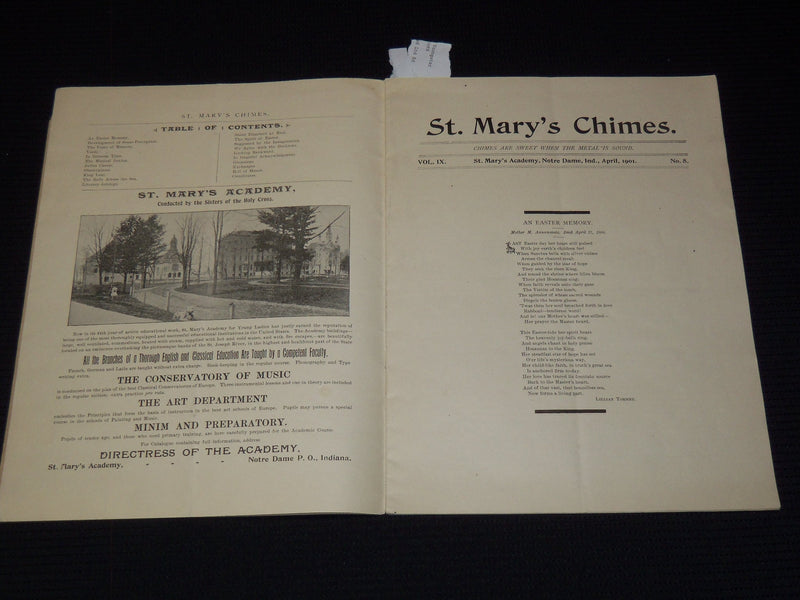 1901 APRIL ST. MARY'S CHIMES MAGAZINE - NORTRE DAME - J 7938