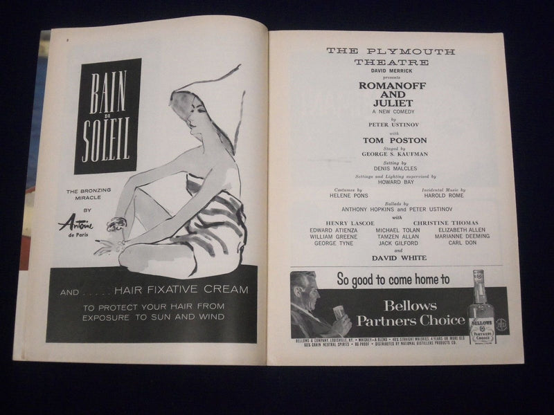1958 PLAYBILL ROMANOFF & JULIET SIGNED PETER USTINOV POSTON + 4 OTHERS - J 1766