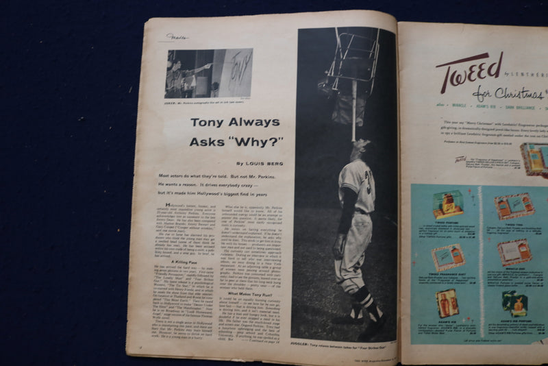 1957 DECEMBER 8 THIS WEEK MAGAZINE - TONY PERKINS COVER - E 23049