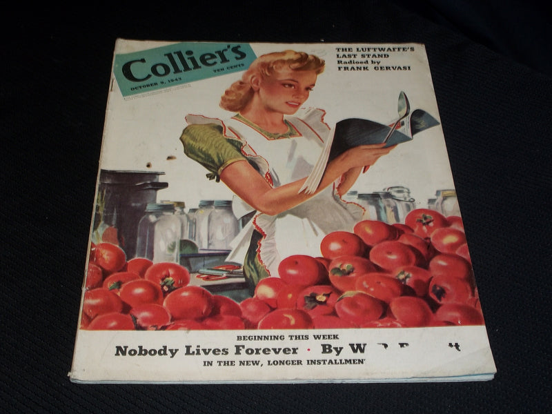 1943 OCTOBER 9 COLLIER'S MAGAZINE NICE COVER & FULL PAGE ADS - E 1289