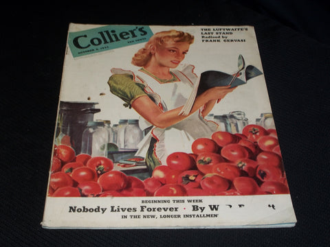 1943 OCTOBER 9 COLLIER'S MAGAZINE NICE COVER & FULL PAGE ADS - E 1289