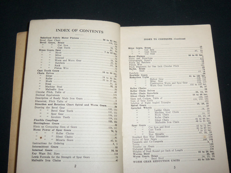 1935 GRANT GEAR WORKS CATALOGUE - WORM REDUCTION UNITS - BOSTON - J 6586