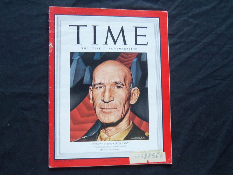 1945 FEBRUARY 19 TIME MAGAZINE - LT. GENERAL SIMPSON - T 956