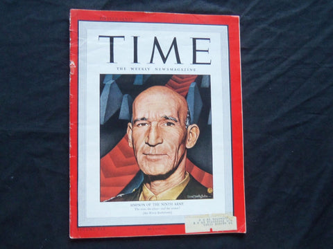 1945 FEBRUARY 19 TIME MAGAZINE - LT. GENERAL SIMPSON - T 956