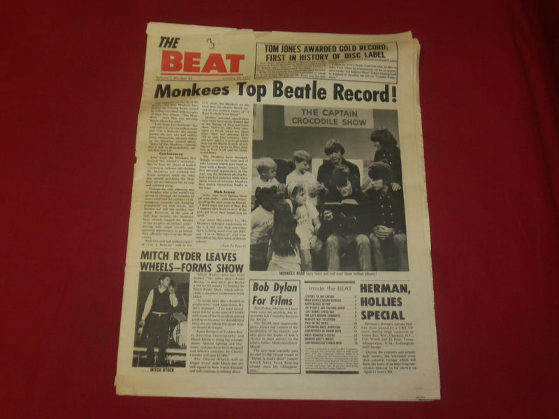 1967 JAN 28 THE BEAT NEWSPAPER - DAVY JONES - PHOTOS, ARTICLES & ADS - NP 3911