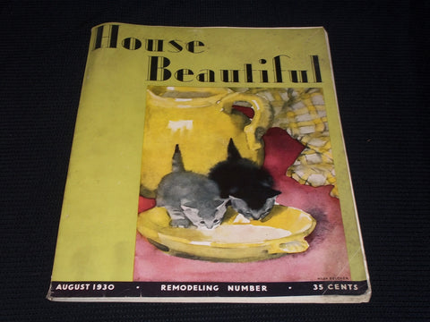 1930 AUGUST HOUSE BEAUTIFUL MAGAZINE BEAUTIFUL FRONT COVER & PHOTOS - E 2766