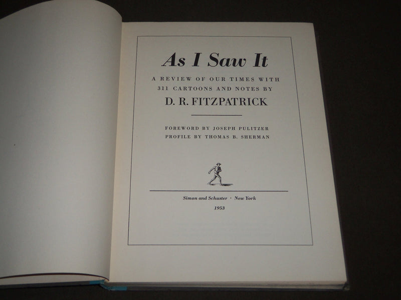 1953 AS I SAW IT BY D. R. FITZPATRICK HARDCOVER BOOK - KD 4691