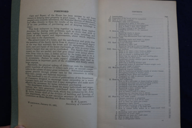 1931 CARE AND REPAIR OF THE HOUSE SOFTCOVER BOOK BY VINCENT B. PHELAN - K 817