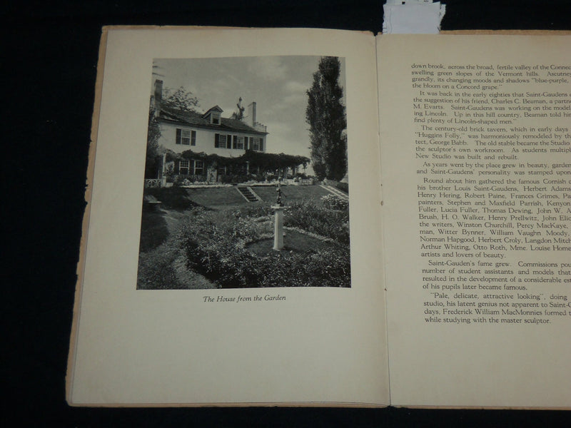 1920'S THE AUGUSTUS SAINT GAUDENS MEMORIAL PROGRAM - NEW HAMPSHIRE - J 6640