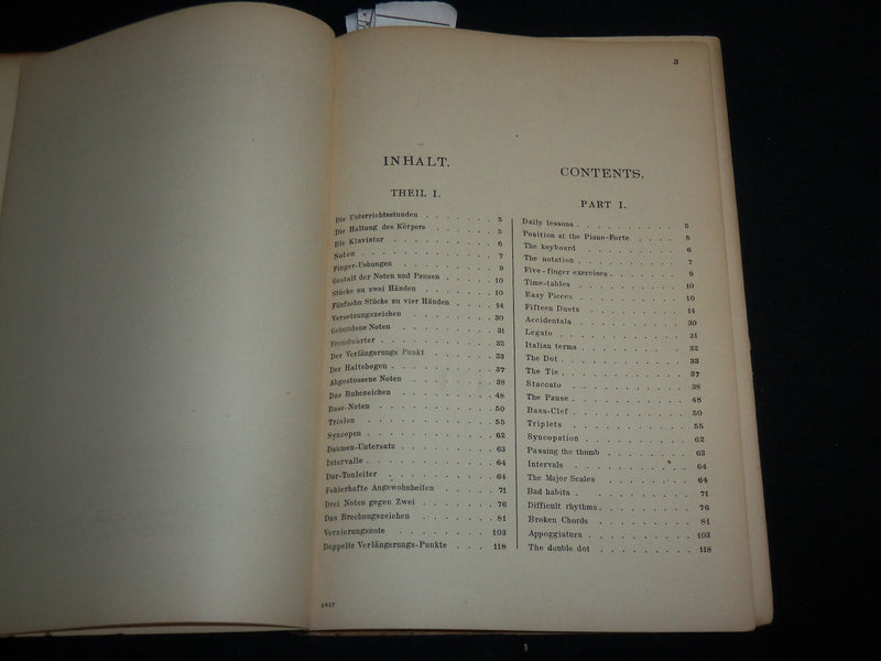 1899 METHOD FOR THE PIANOFORTE HARDCOVER BOOK BY GUSTAV DAMM - KD 6973