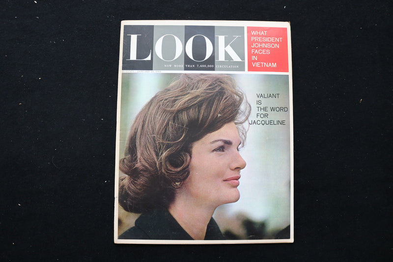 1964 JAN 28 LOOK MAGAZINE - VALIANT IS THE WORD FOR JACQUELINE COVER - E 10865