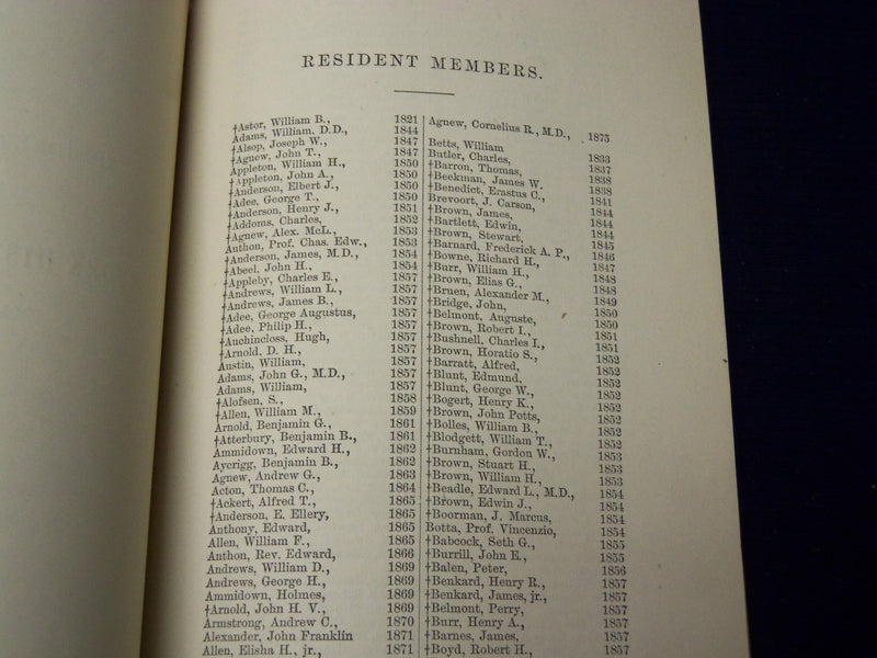 1865 NEW YORK HISTORICAL SOCIERY CHARTER AND BY-LAWS BOOK - NEW YORK - J 4550