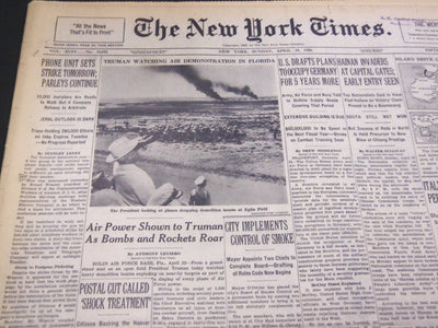 1950 APRIL 23 NEW YORK TIMES - AIR POWER SHOWN TO TRUMAN - NT 4563