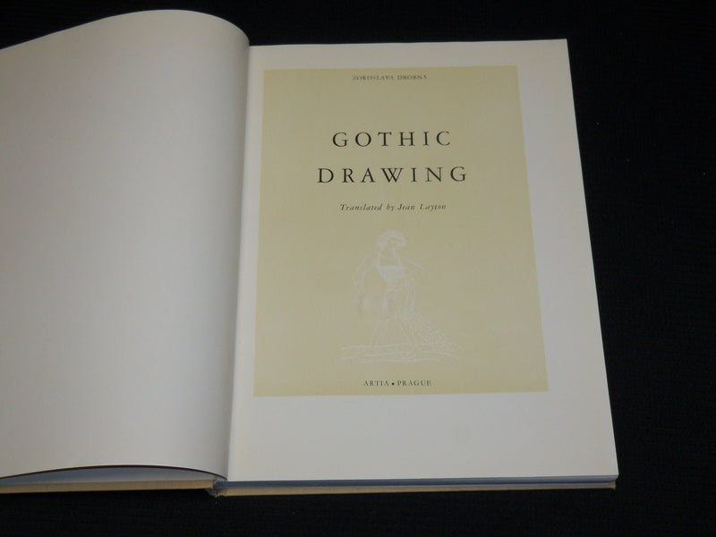 1957 GOTHIC DRAWING HARDCOVER BOOK BY ZOROSLAVA DROBONA - R 721F