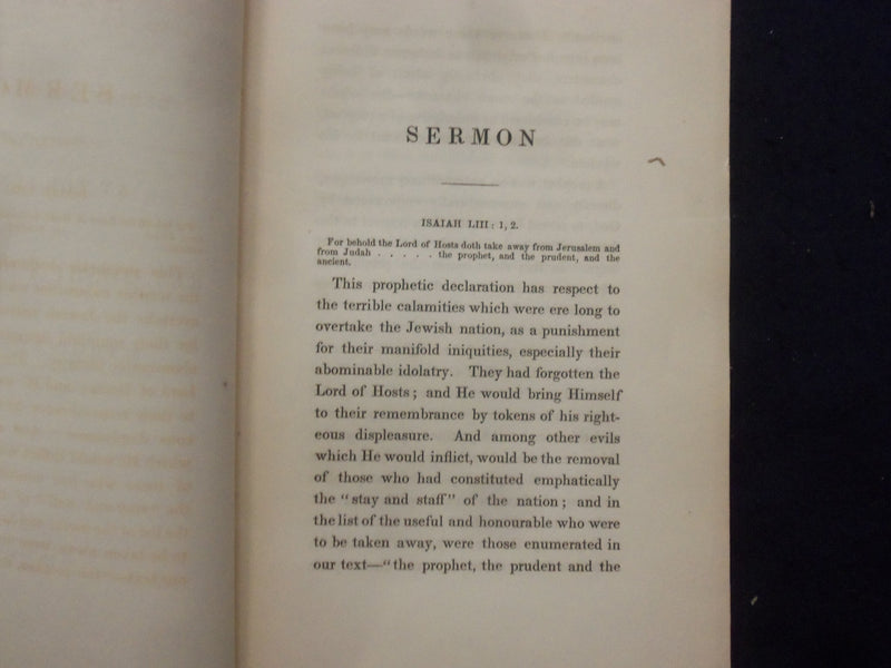 1854 REV. JOSHUA BATES FUNERAL SERMON SOFTCOVER BOOKLET - K 245