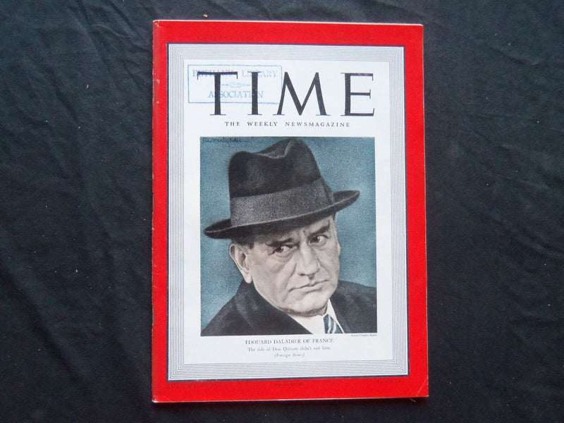 1939 JUNE 5 TIME MAGAZINE - EDUARD DALADIER - T 663