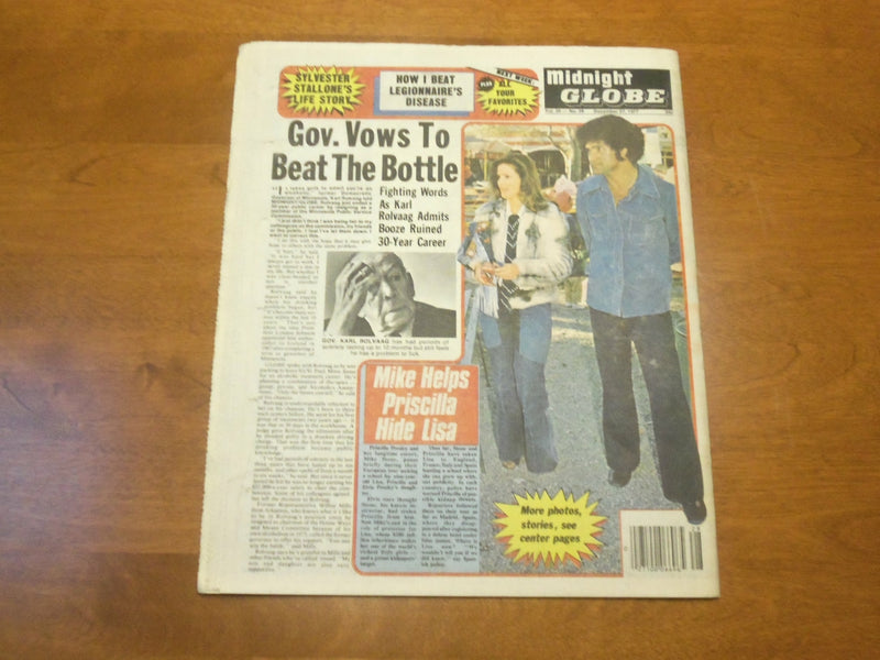 1977 DEC 27 MIDNIGHT GLOBE NEWSPAPER - JANE CLARK: I HAD ELVIS' SON - NP 4740