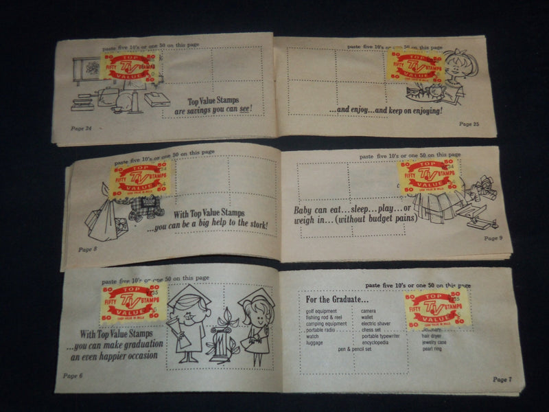1975-1982 TOP VALUE STAMPS SAVER BOOKS LOT OF 7 - O 2698G