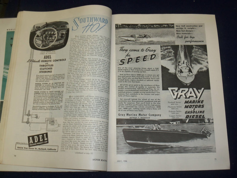 1946 JULY MOTOR BOATING MAGAZINE - THE YACHTSMEN'S MAGAZINE - B 6614