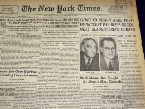 1951 FEBRUARY 10 NEW YORK TIMES - CHING TO RESIGN WAGE POST - NT 1994