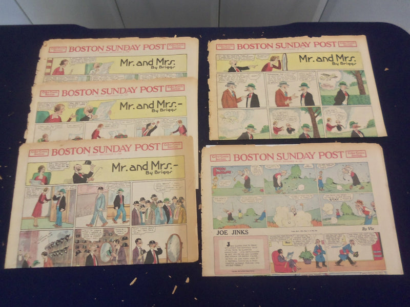 1928-1932 BOSTON SUNDAY POST COLOR COMICS - LOT OF 5 - NP 5205