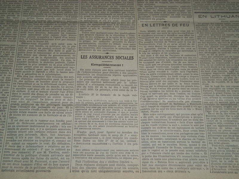 1930 OCTOBER-DECEMBER LE TEMPS FRENCH NEWSPAPER BOUND VOLUME - VB 9