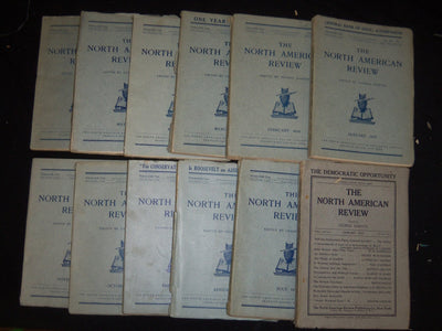 1910-1911 NORTH AMERICAN REVIEW LOT OF 12 ISSUES-GREAT STORIES/ARTICLES- WR 1025