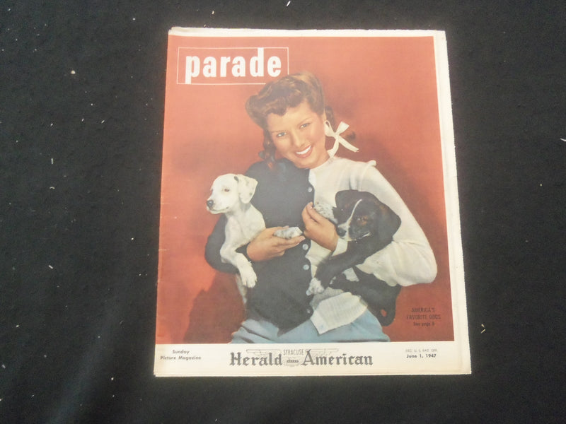 1947 JUNE 1 SYRACUSE HERALD AMERICAN PARADE MAGAZINE - AMERICA'S DOGS - SP 886U