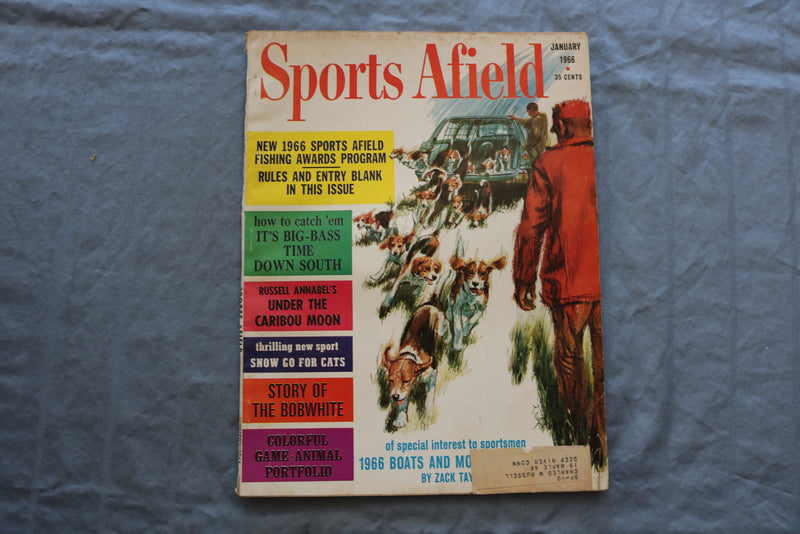 1966 JANUARY SPORTS AFIELD MAGAZINE - BIG-BASS TIME COVER - SP 5367J