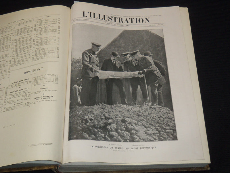 1916 L'ILLUSTRATION FRENCH MAGAZINE BOUND VOLUME SET OF 2 - FULL YR - LA GUERRE