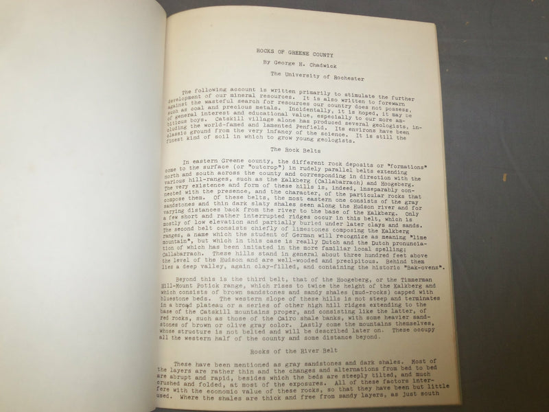 1922 ROCKS OF GREENE COUNTY BY GEORGE CHADWICK - REPUBLISHED IN 1971 - J 4948
